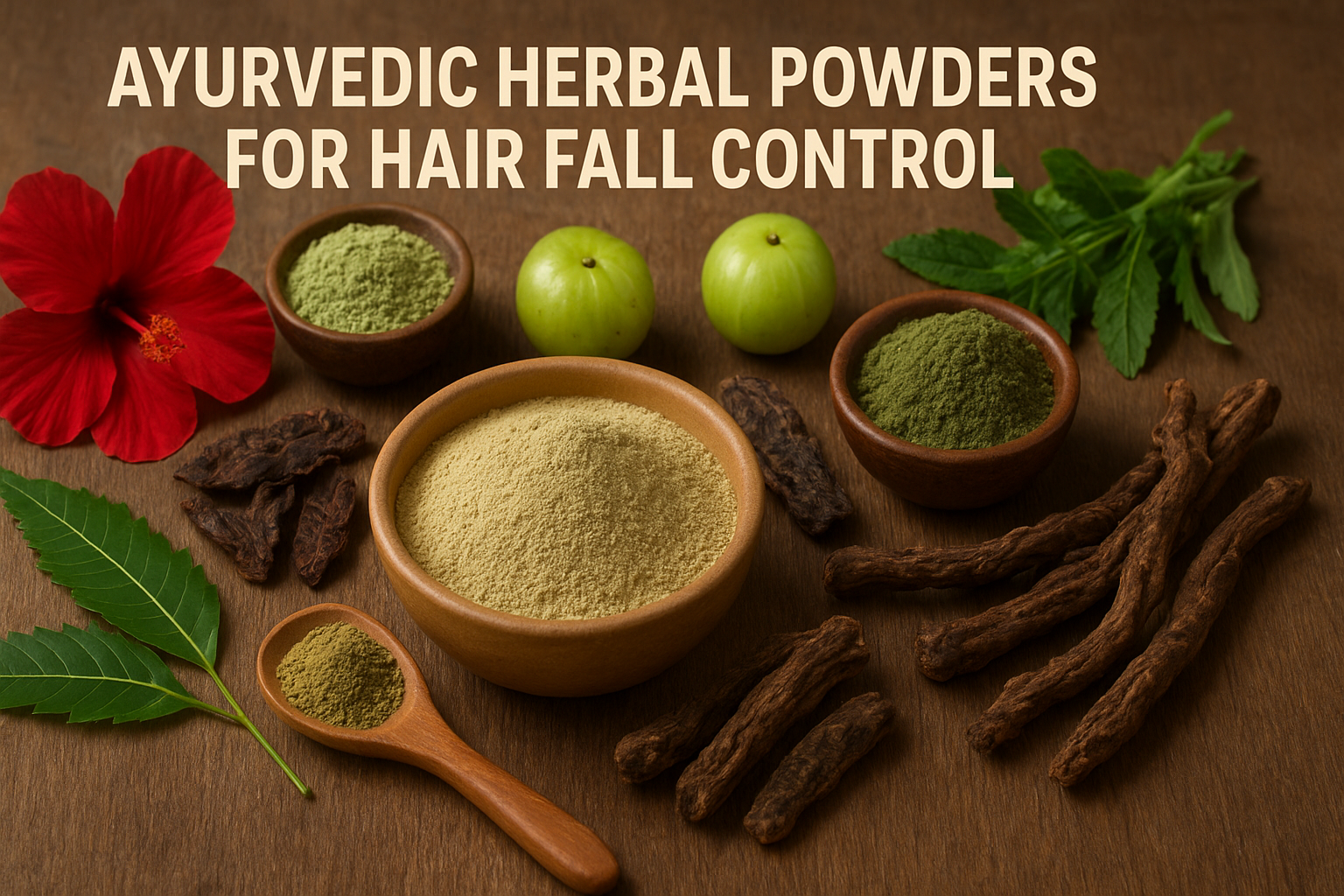 Ayurvedic Herbal Powders for Hair Fall Control at Home