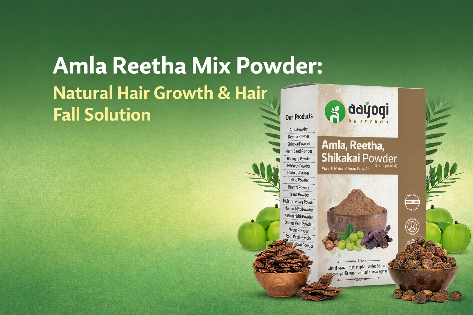 Amla Reetha Mix Powder: Natural Hair Growth & Hair Fall Solution