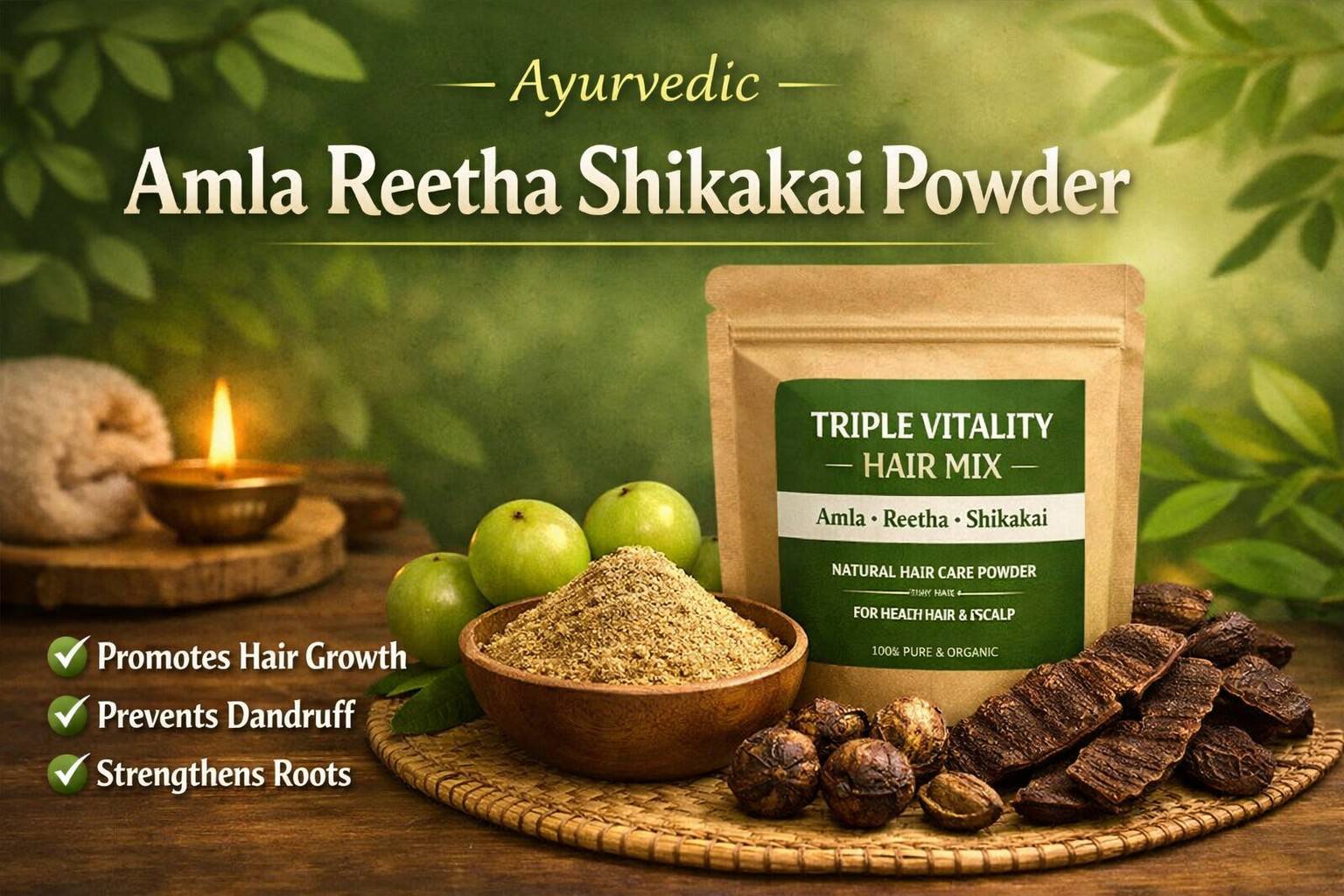 Ayurvedic Amla Reetha Shikakai Powder