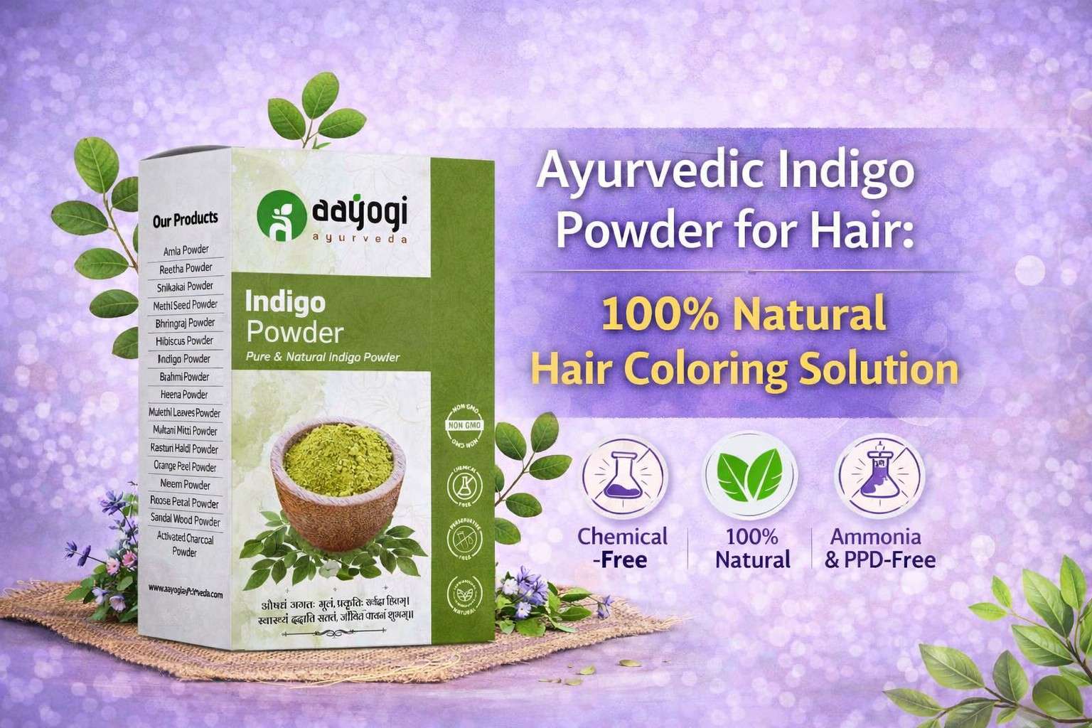 Ayurvedic Indigo Powder for Hair: 100% Natural Hair Coloring Solution