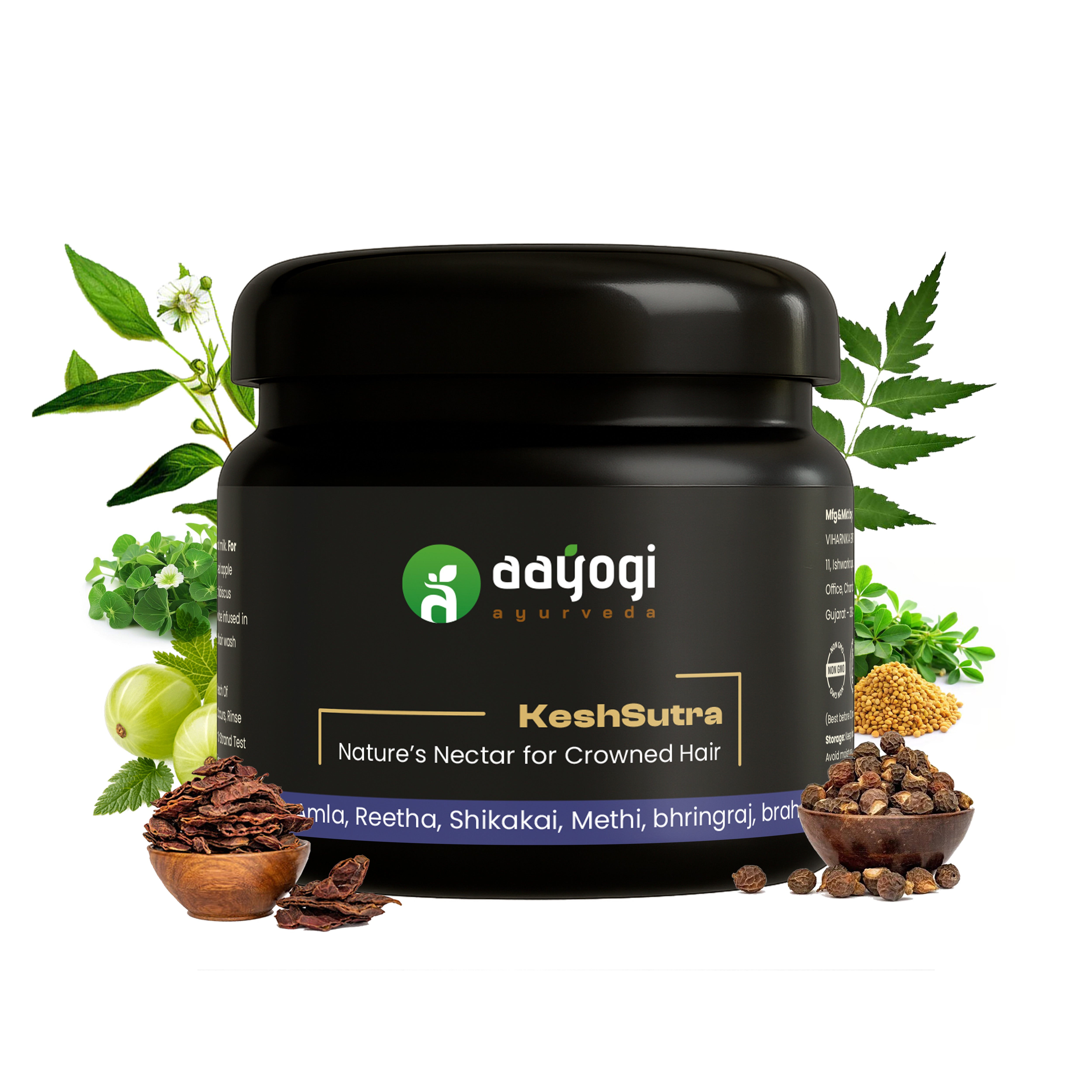 Herbal Hair Wash Powder – KeshSutra for Hair Growth & Dandruff