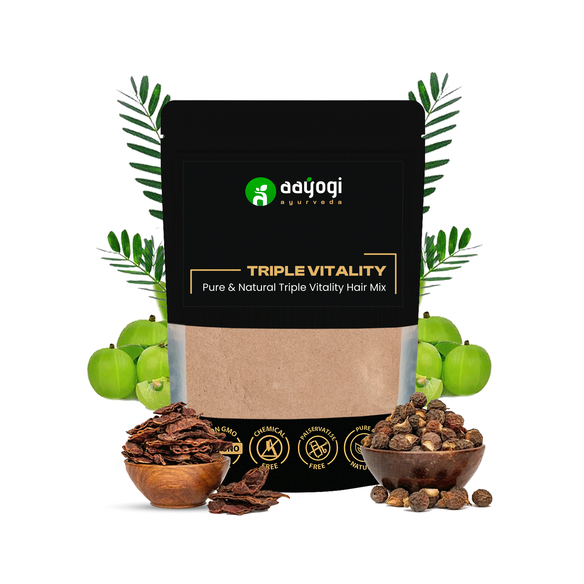 Amla Reetha Shikakai Hair Mix by Aayogi Ayurveda for natural hair care